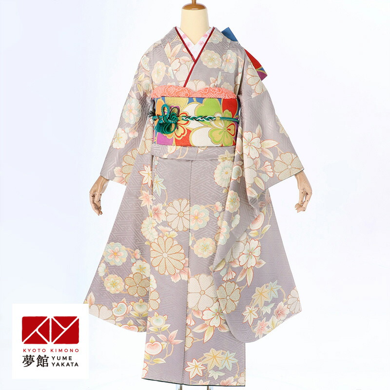 楽天市場】【振袖 レンタル】 結婚式 結納R052 正絹 藤色 紗綾桜に菊