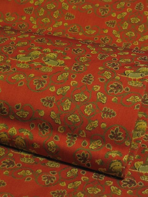 楽天市場】九寸名古屋帯 経（たて）錦 鴛鴦（おしどり）唐草文錦