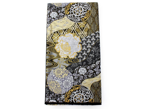 楽天市場】袋帯 フォーマル 全通 黒地 金 銀 道長取り 吉祥 花紋 礼装