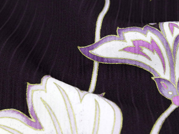 楽天市場】着物 反物 正絹小紋反物 濃紫 更紗花 フルオーダーお仕立て