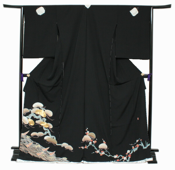 楽天市場】【正絹黒留袖 未仕立て 仮絵羽 梅と松に波柄】礼装 黒留め袖