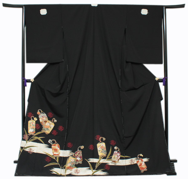 楽天市場】【正絹黒留袖 未仕立て 仮絵羽 印籠と百寿柄】礼装 黒留め袖