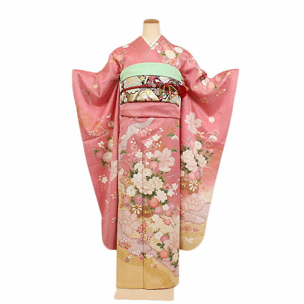 楽天市場】【レンタル】【成人式振袖レンタル ピンク系 花車・四季草花