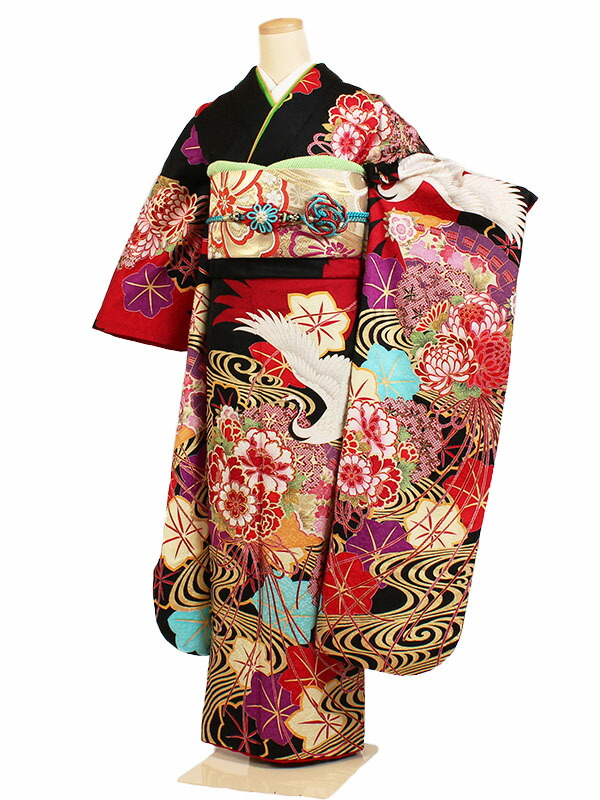 楽天市場】【レンタル】【成人式振袖レンタル Kansai(山本寛斎)黒流水