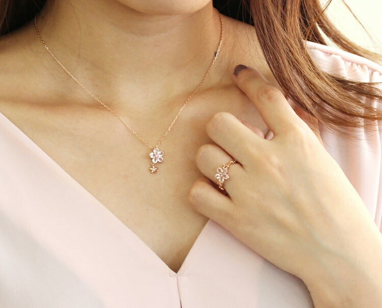 楽天市場】桜モチーフ ローズクォーツ ダイヤモンド ピンクトルマリン