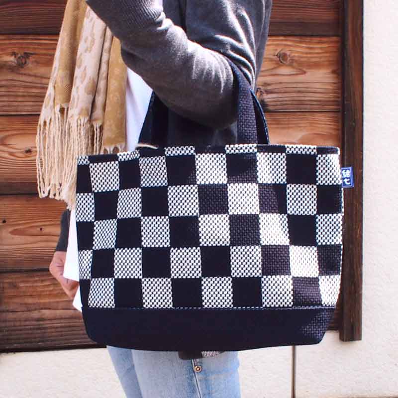 楽天市場】秩父紺七 齋藤染物店 藍染 トートバッグ 市松模様 刺子織