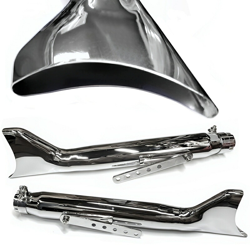 楽天市場】バイク 汎用 フィッシュテール スリップオンマフラー 差込