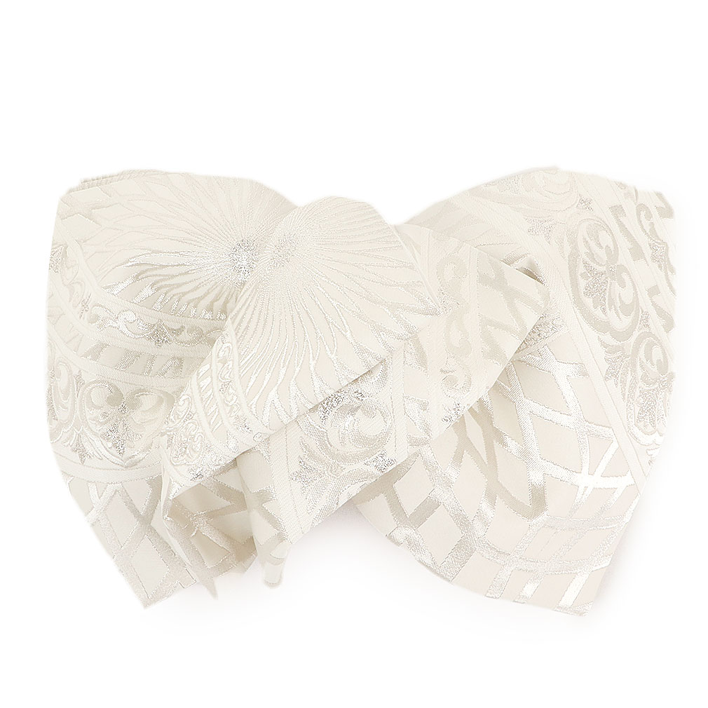 楽天市場】袋帯 振袖用 成人式 白 幾何学 仕立て上がり ホワイト