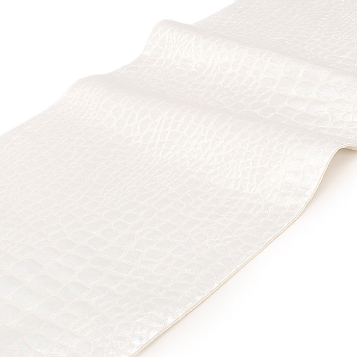 楽天市場】袋帯 振袖用 成人式 アイボリー シルバー 型押し