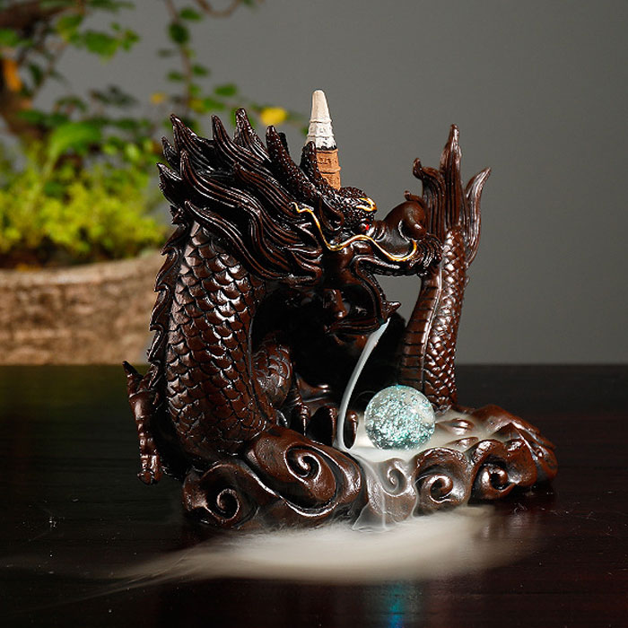 楽天市場】【 香炉 】龍 倒流香 逆流香 お香立て Ledライト付き【 お香