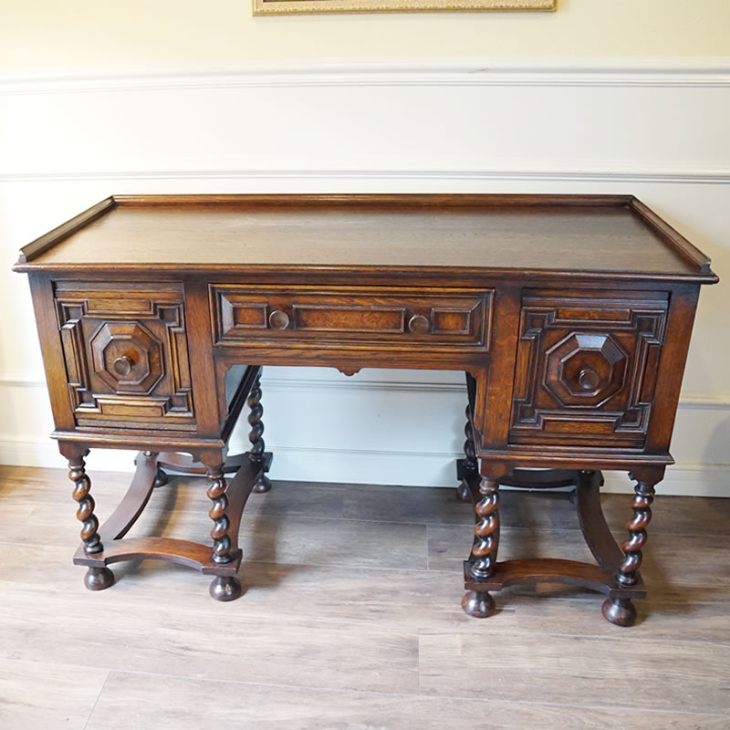 楽天市場】イギリス製 アンティーク家具 両袖デスク 机 オーク材