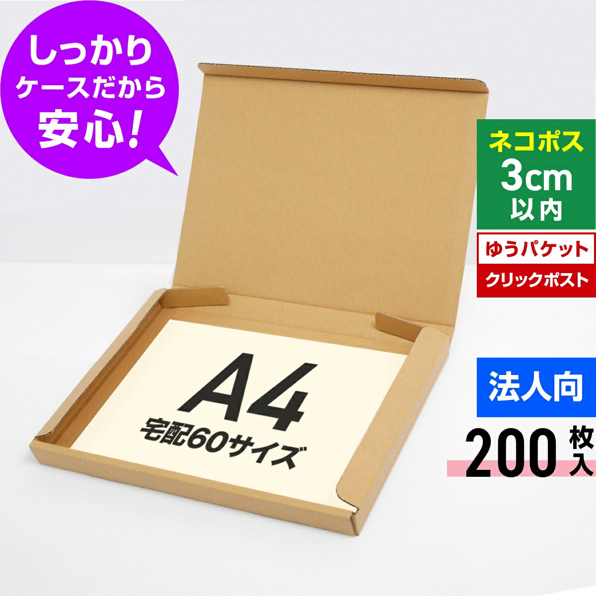 楽天市場】【法人特価】ネコポス ゆうパケット クリックポスト 箱 A4