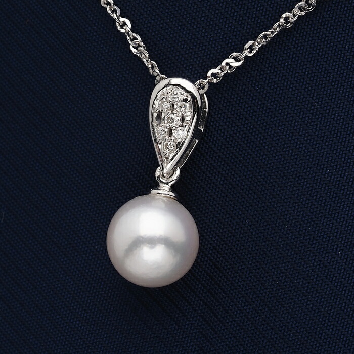 楽天市場】K18WG アコヤ本真珠 ペンダントトップ あこやパール