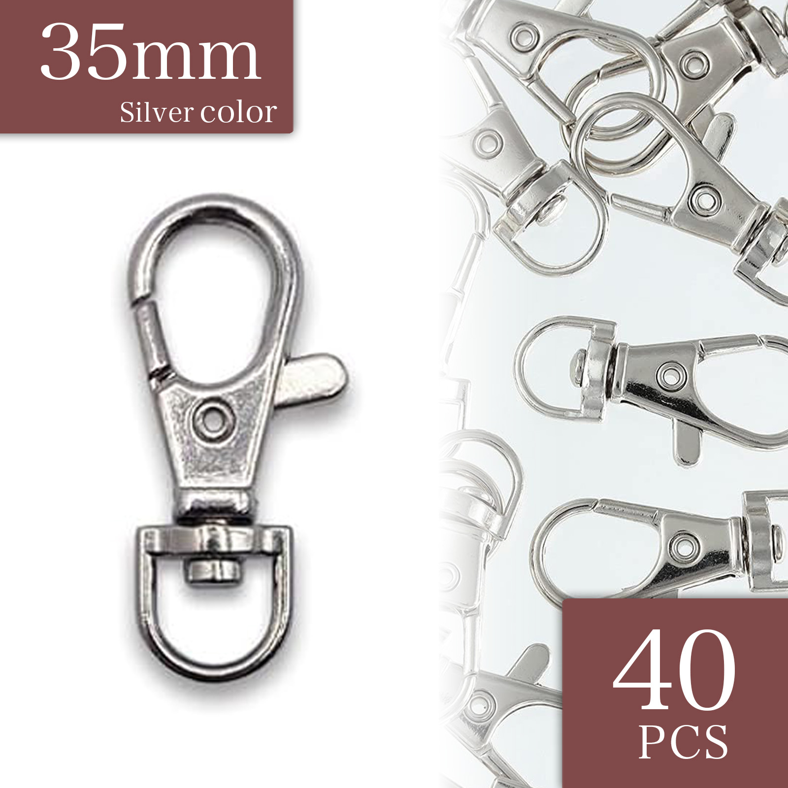 楽天市場】【2点以上まとめ買いで得得】 ナスカン シルバー 35mm 40個