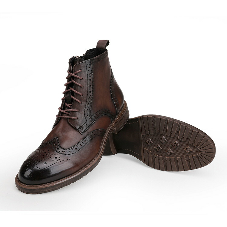 楽天市場】ブーツ ショートブーツ メンズ 本革 サイドゴア レース