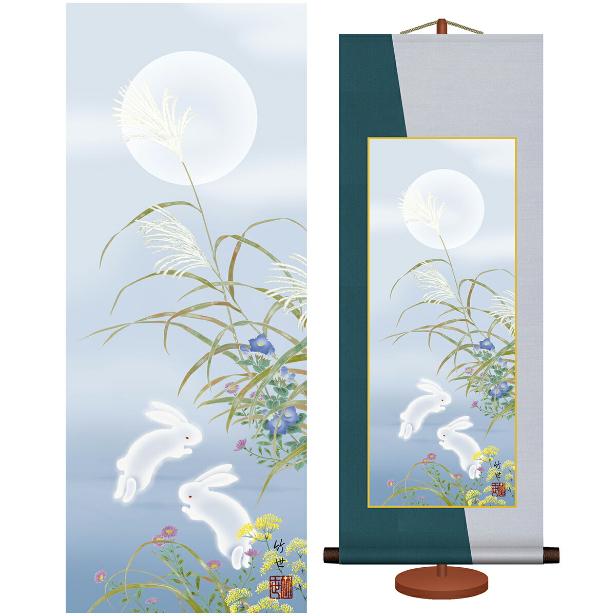 楽天市場】掛け軸 四季草花 （横山香秋） 送料無料 【掛軸】【一間床