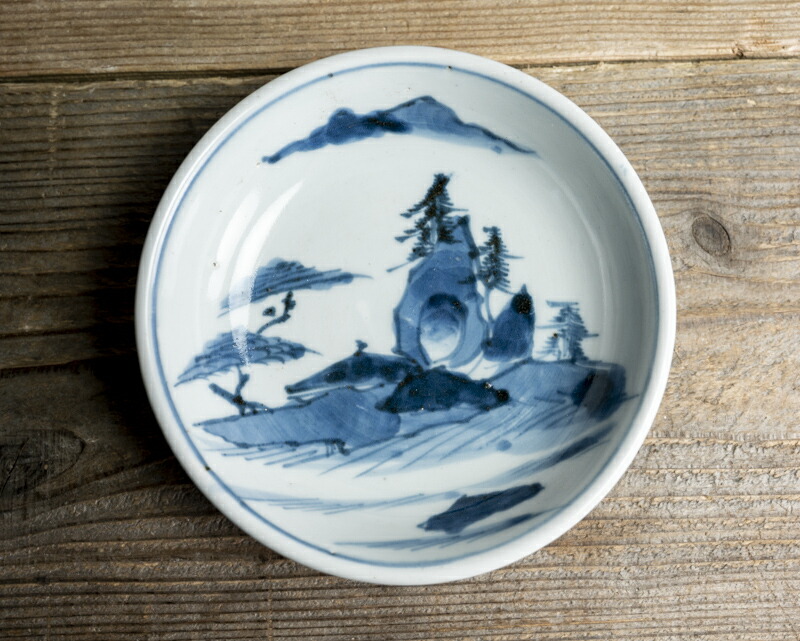 ♥南京 古染付 鉢 木箱付き 修理 キズあり 骨董 古玩 ♥南京 古染付 鉢