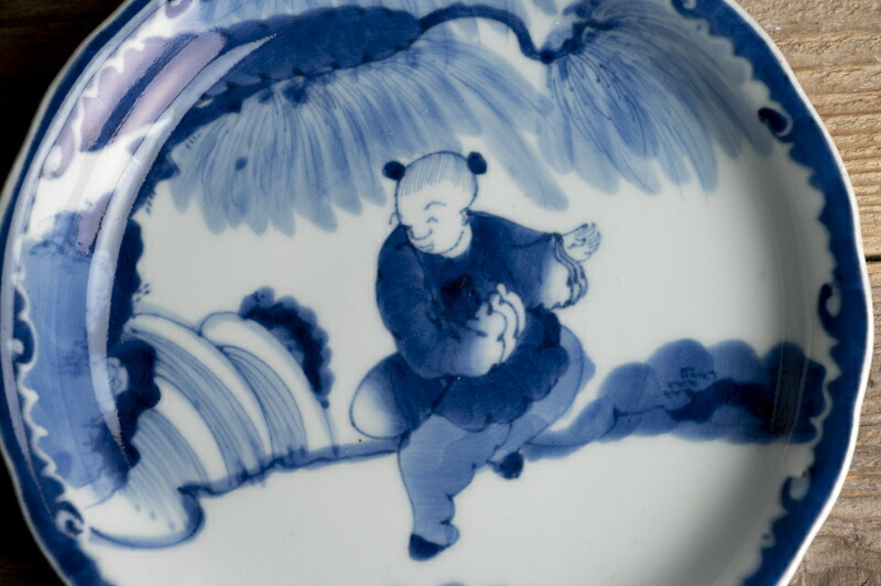 楽天市場】骨董○古伊万里染付唐子人形文皿○江戸後期-19世紀 | 肥前
