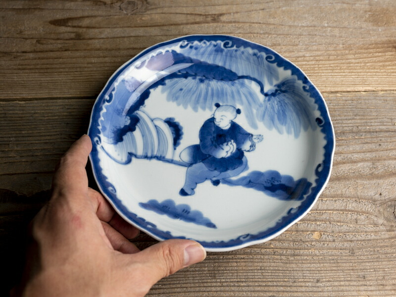楽天市場】骨董○古伊万里染付唐子人形文皿○江戸後期-19世紀 | 肥前