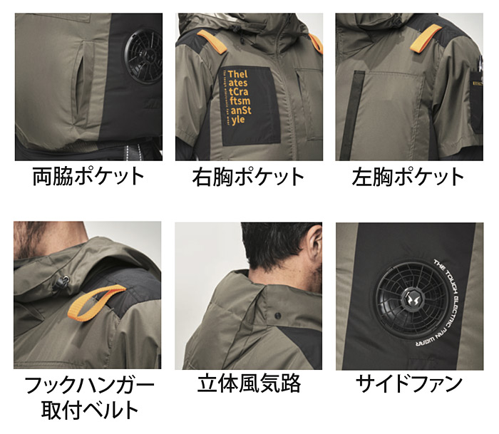 楽天市場】空調風神服 半袖ジャケット フラットファン バッテリー