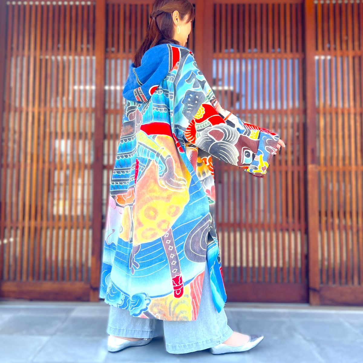 楽天市場】【古布リメイクのぼり旗コート】作家一点もの創作服ミセス