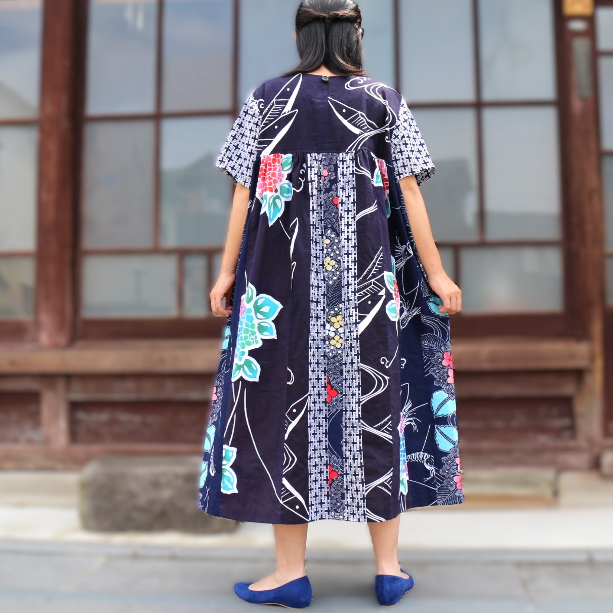 楽天市場】【浴衣リメイクギャザーワンピース】ミセス40代50代60