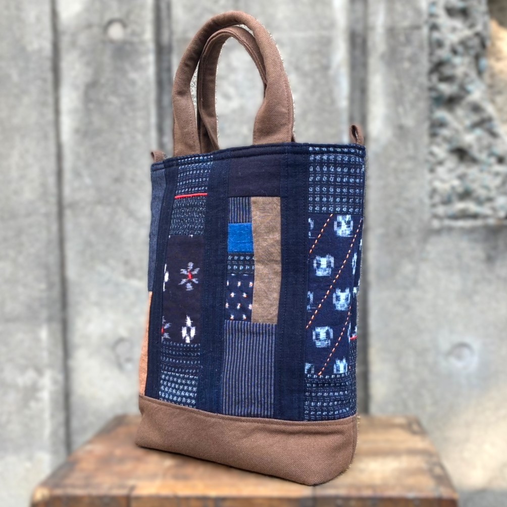 楽天市場】【古布柿渋染め手提げバッグ】作家一点物トートバッグ日本製