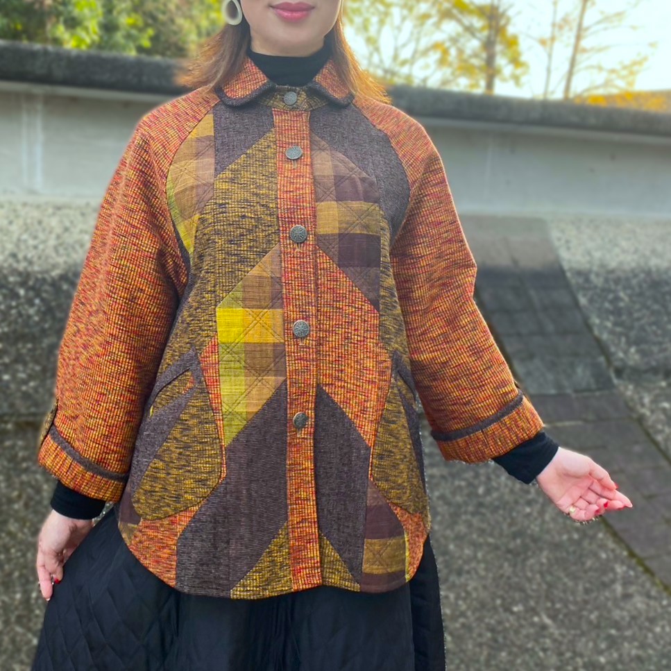 楽天市場】儀右ヱ門【久留米絣裏地付きジャケット】ポンチョケープ