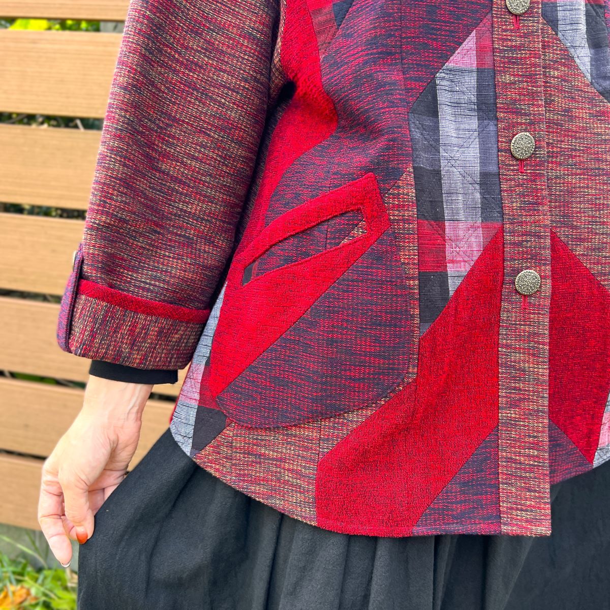 楽天市場】儀右ヱ門【久留米絣裏地付きジャケット】ポンチョケープ