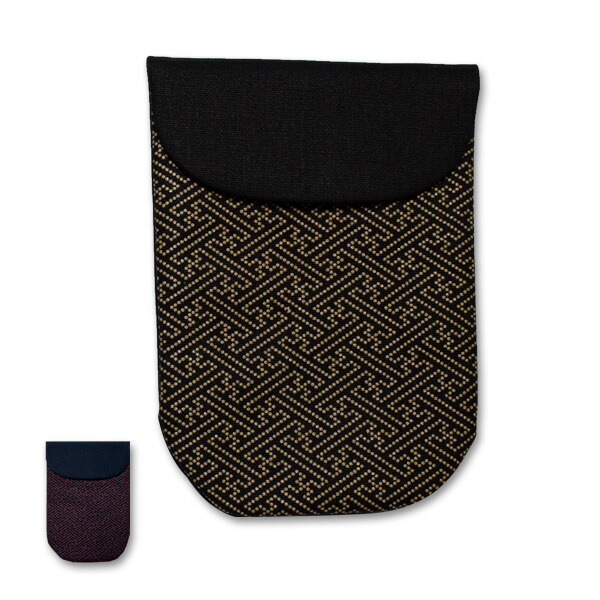 楽天市場】香華堂謹製 足袋入れ(男女兼用) 帆布印伝[紗綾型] 黒