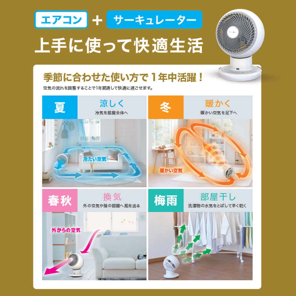 楽天市場】アイリスオーヤマ サーキュレーターアイ DC JET PCF