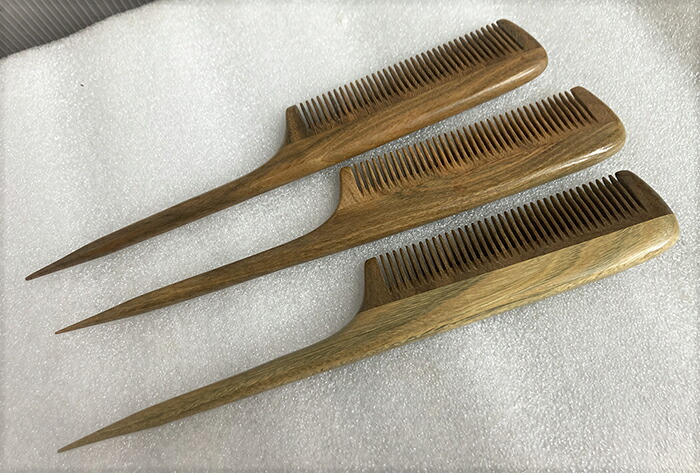 楽天市場】櫛、くし、コーム、リングコーム、天然檀木製櫛 つげ