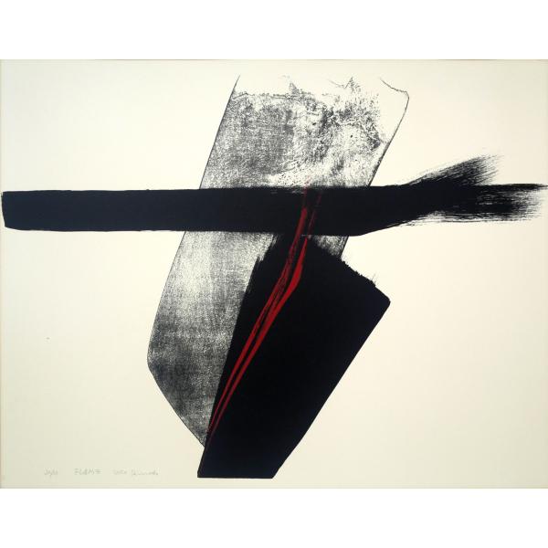 楽天市場】篠田 桃紅「FLAME」リトグラフに手彩色 水墨抽象画で世界的
