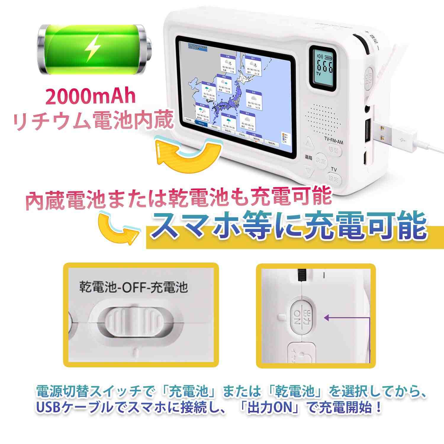 楽天市場】【2025年最新版】【送料無料】 ワンセグテレビ 4.3inch液晶