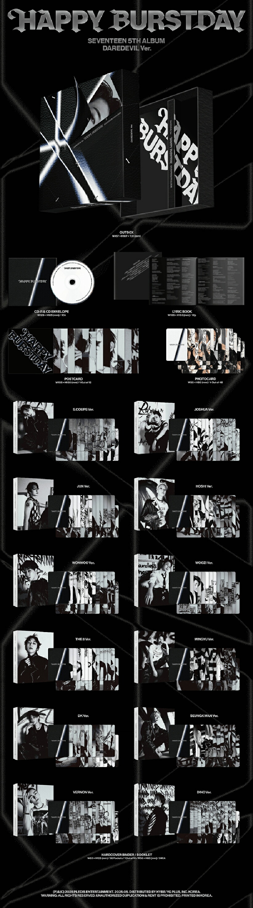 SEVENTEEN DAREDEVIL バインダー トレカ 12メンバー 12種 楽天市場