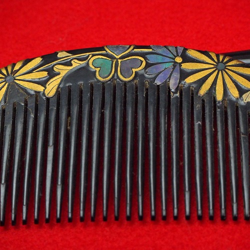 楽天市場】0081 螺鈿細工の櫛・笄セット 草花文様こうがい