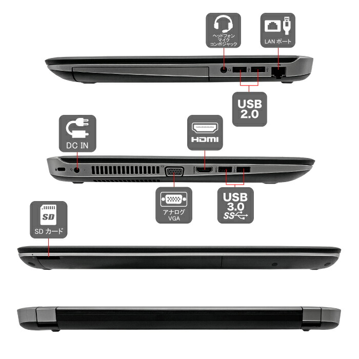 楽天市場】【HD720P WEBカメラ付】ノートパソコン HP ProBook 450 G3