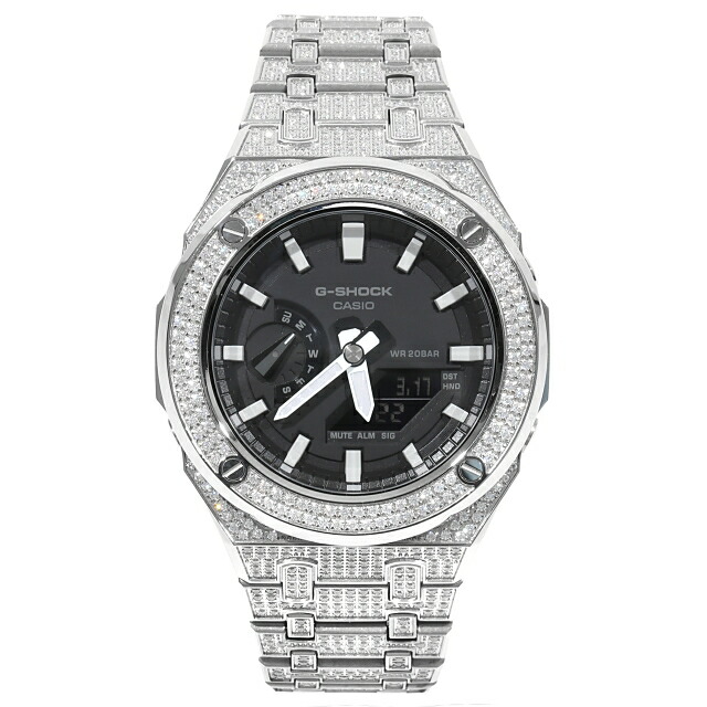 楽天市場】G-SHOCK GA2100 メタル 全面CZジルコニアカスタム