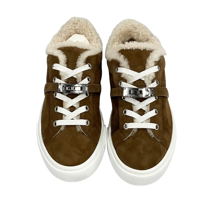 楽天市場】HERMES エルメス デイ スニーカー ケリー金具 ムートン #36