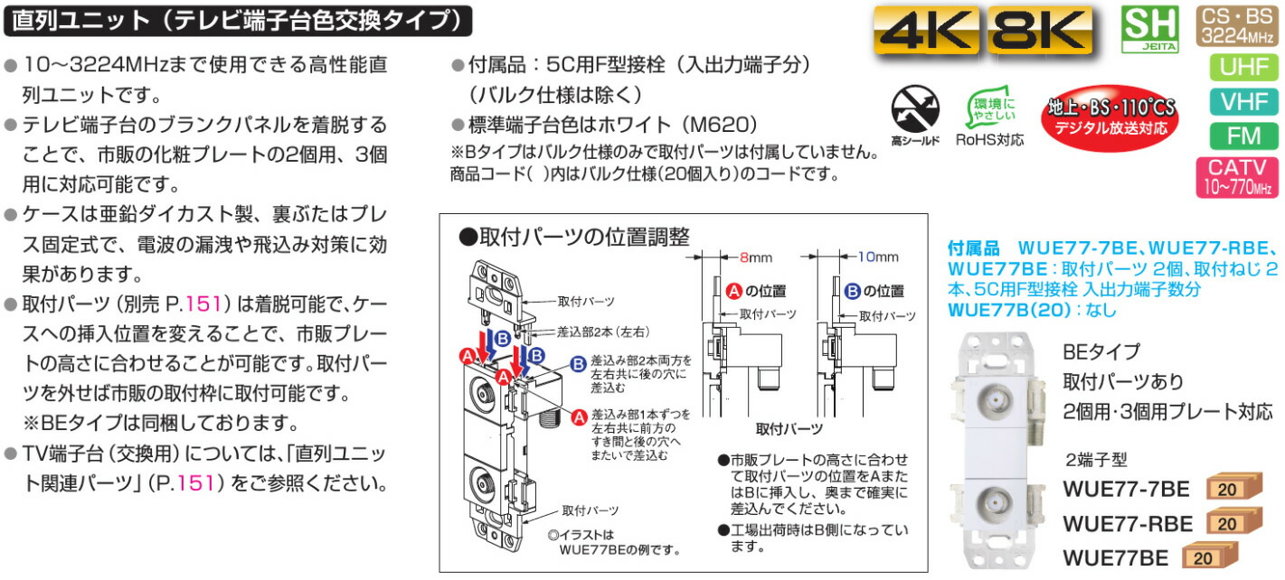 WSUE77B (20) 直列ユニット 20個入り おまけに4個 計24個 日本
