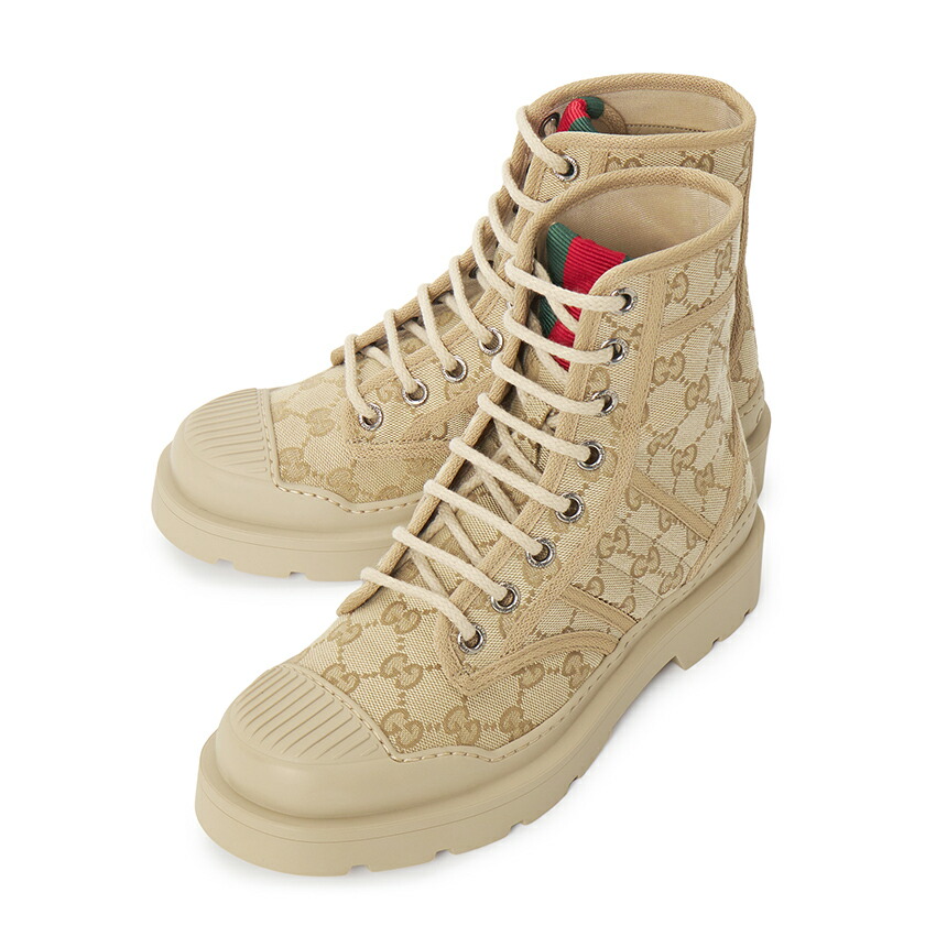 GUCCI グッチ レディース ロングブーツ GGロゴ 25センチ ベージュ