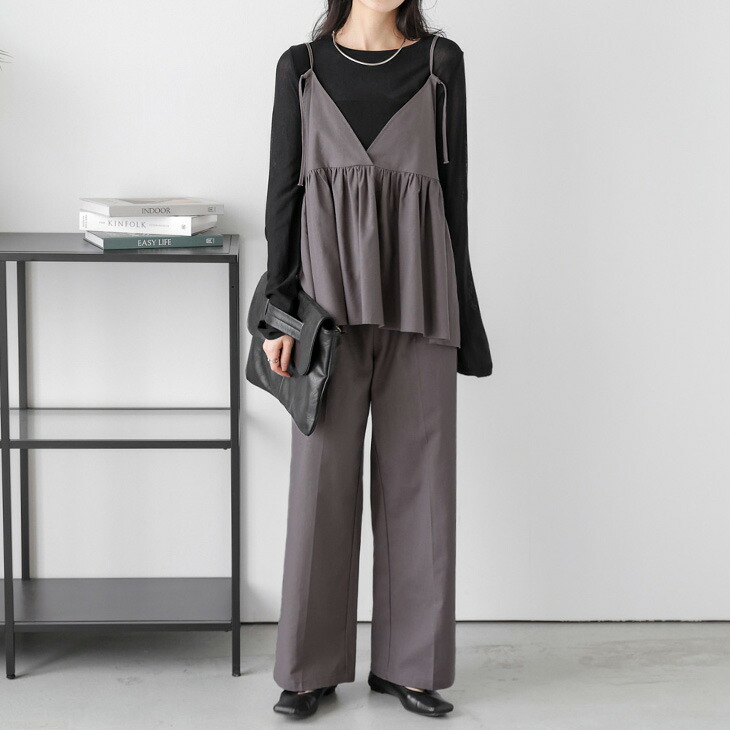 楽天市場】【半額クーポン対象】前後2WAY ビスチェ ワイドパンツ