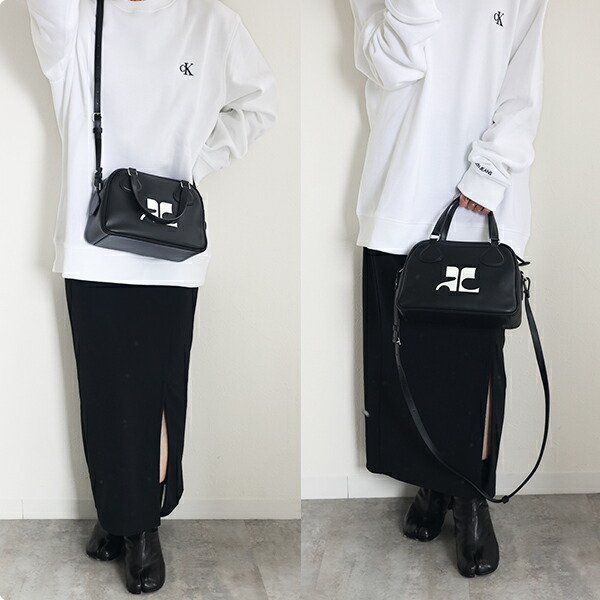 楽天市場】Courreges クレージュ ハンドバッグ Leather Bowling Bag