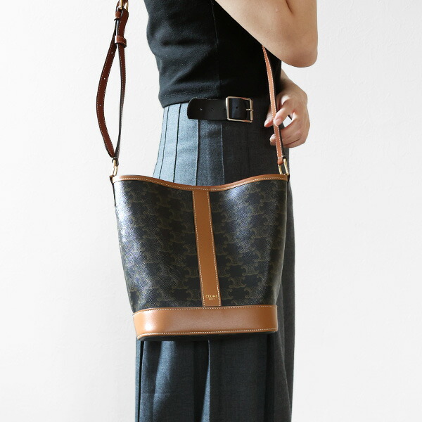 楽天市場】CELINE セリーヌ Small Triomphe Bucket Bag スモール