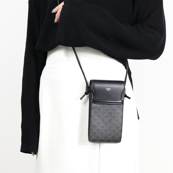 楽天市場】CELINE セリーヌ Phone Pouch フラップ付きモバイルポーチ