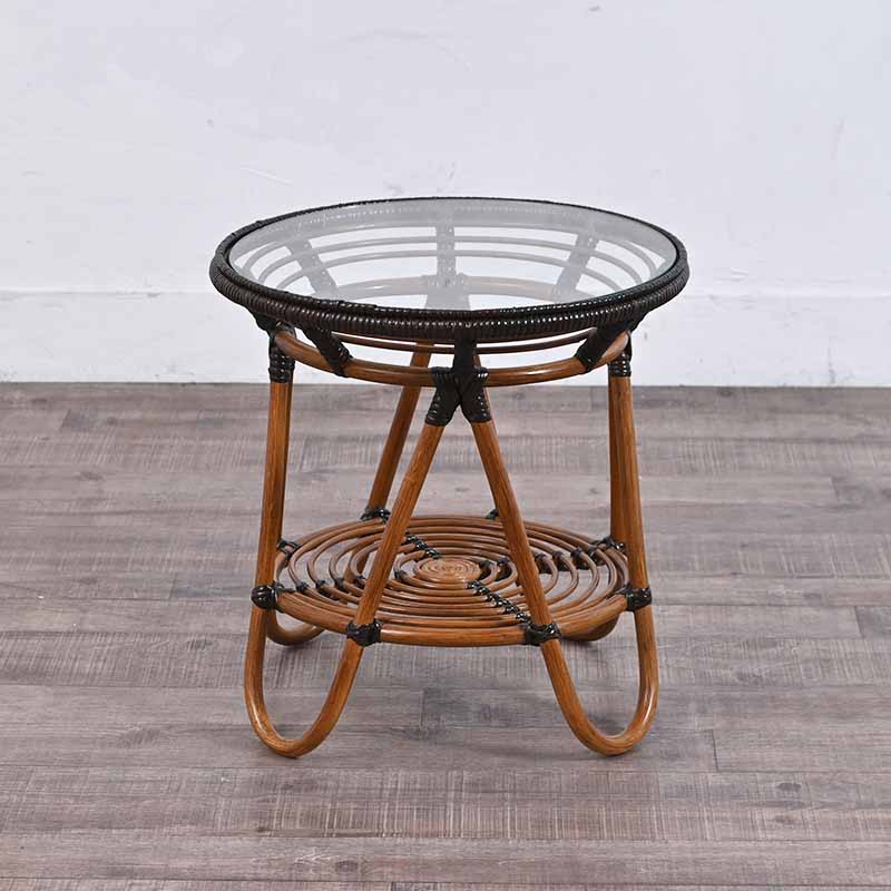 楽天市場】サイドテーブル コーヒーテーブル ガラス ラタンテーブル 籐