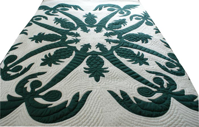 楽天市場】ハワイアンキルトベッドカバー 完成品 ハワイアンキルト