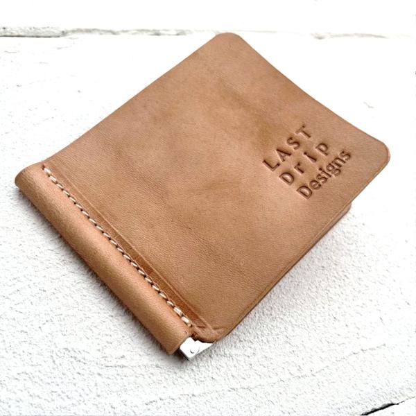 楽天市場】札ばさみ 二つ折り財布 本革 ヌメ革 マネークリップ ミニマ