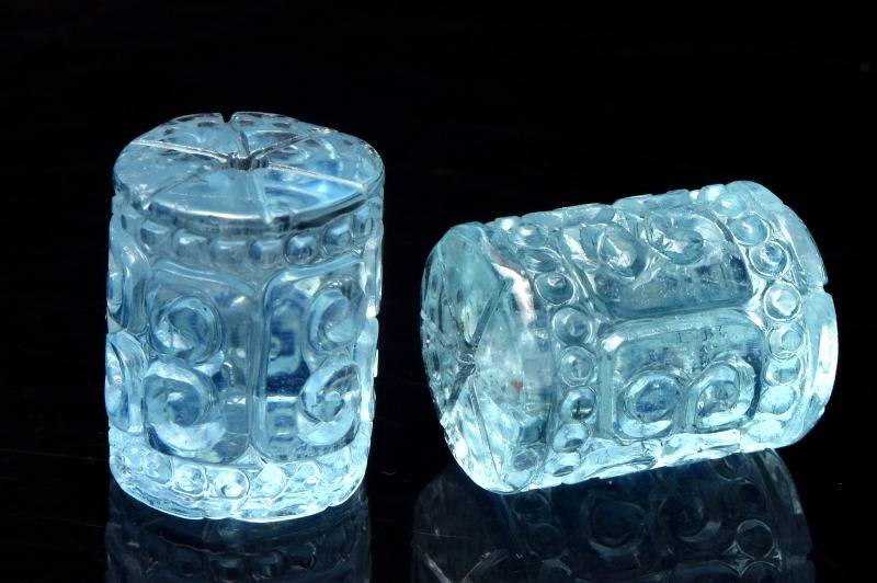 楽天市場】高品質◇透明 アクアマリン 15-18x12-13mm 転経器 マニ車