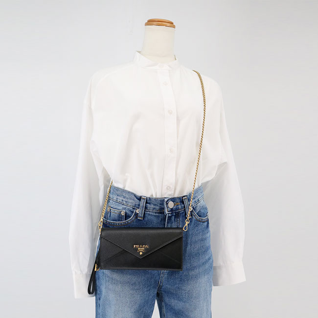 楽天市場】【PRADA】プラダ チェーンウォレット 1DH057 QWA F0002